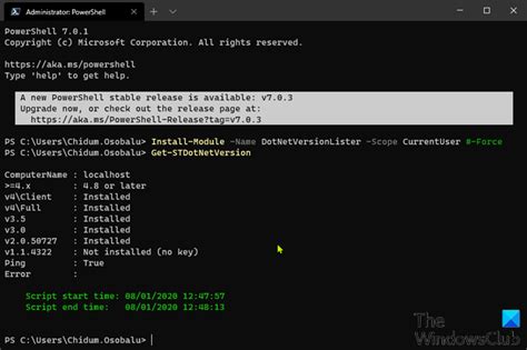 .net framework version|version net framework installée.
